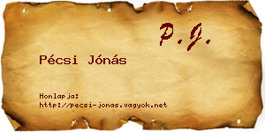 Pécsi Jónás névjegykártya